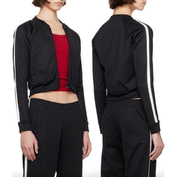 $295 NWT Re/Done Black Full Zip Short Sunland Track Jacket size Small - Picture 1 of 12